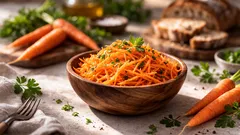 Mrkvový salát, aromatický a šťavnatý: jednoduchý pikantní dresink, který podtrhne chuť pokrmu